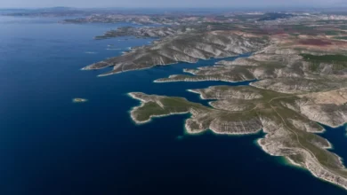 Atatürk Barajı'nda turkuaz ve yeşilin buluşması